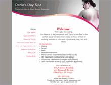 Tablet Screenshot of dariasdayspa.com